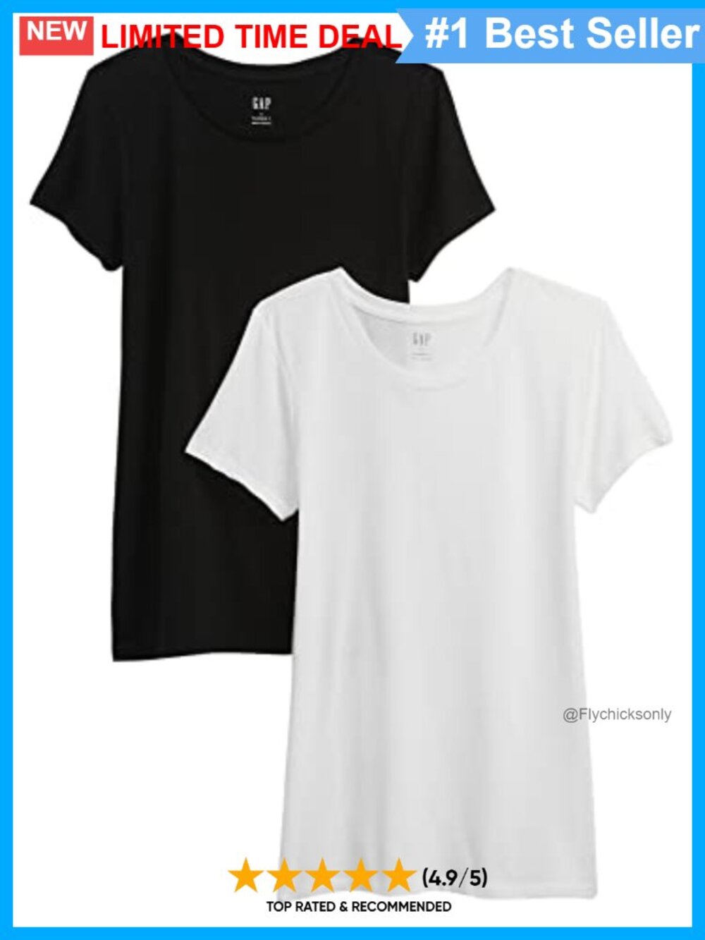 Women's 2-Pack Crewneck Fitted Short Sleeve Tee T-Shirt Modal Blend